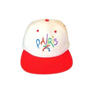 Vintage Paris Las Vegas Casino Hotel Hat Cap Adjustable Snapback white RARE 90s